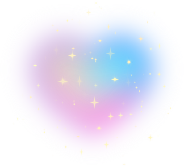 Blurred gradient heart with glitter star