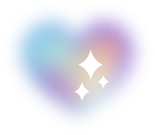 blur heart with glitter star