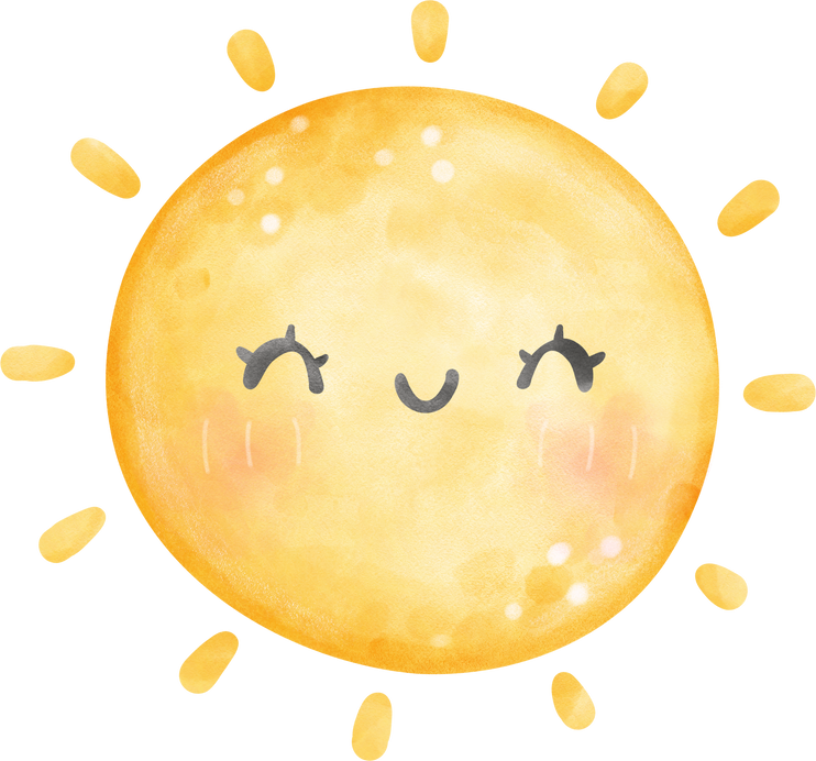 Cute sun watercolor